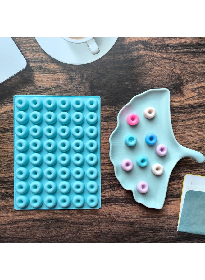 Silicone 48 Donuts 160 Candy Pudding Chocolate Mold 3d Handmade Glue Mold Baking Cake-Color:Rice Powder - Image 2