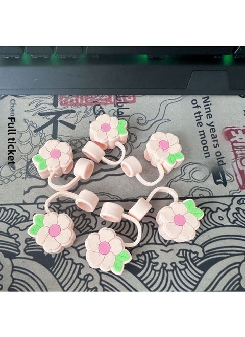 Leisure Series Straw Sleeve Soft Glue Non-toxic Dust Plug Party Straw Cap Decorative Buckle Wholesale-color:yellow-Specifications:8mm--10mm Straw Can Be Used Without Straw