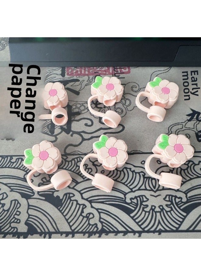 Leisure Series Straw Sleeve Soft Glue Non-toxic Dust Plug Party Straw Cap Decorative Buckle Wholesale-color:yellow-Specifications:8mm--10mm Straw Can Be Used Without Straw