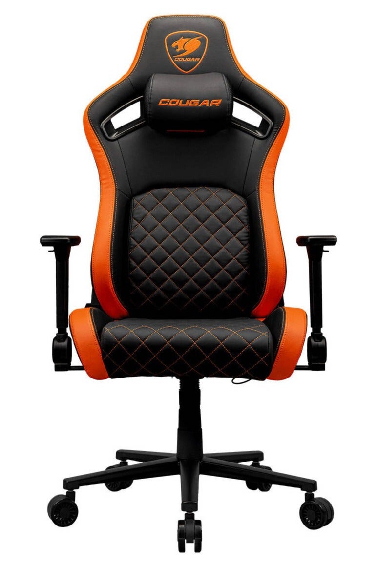 كوجار كرسي ألعاب ديفينسور، سطح من القماش المنسوج، دعم قطني متطور بتقنية الدفع للخلف، وسادة رقبة مغناطيسية من إسفنج الذاكرة، مساند ذراع قابلة للطي رباعية الأبعاد، إمالة 155 درجة، رفع غازي من الفئة 4، إطار فولاذي متين، عجلات صامتة 75 مم، أسود/برتقالي | 3MDFLORB.0001 - Image 2