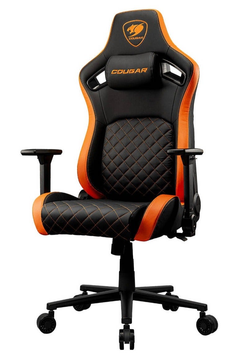 كوجار كرسي ألعاب ديفينسور، سطح من القماش المنسوج، دعم قطني متطور بتقنية الدفع للخلف، وسادة رقبة مغناطيسية من إسفنج الذاكرة، مساند ذراع قابلة للطي رباعية الأبعاد، إمالة 155 درجة، رفع غازي من الفئة 4، إطار فولاذي متين، عجلات صامتة 75 مم، أسود/برتقالي | 3MDFLORB.0001 - Image 3