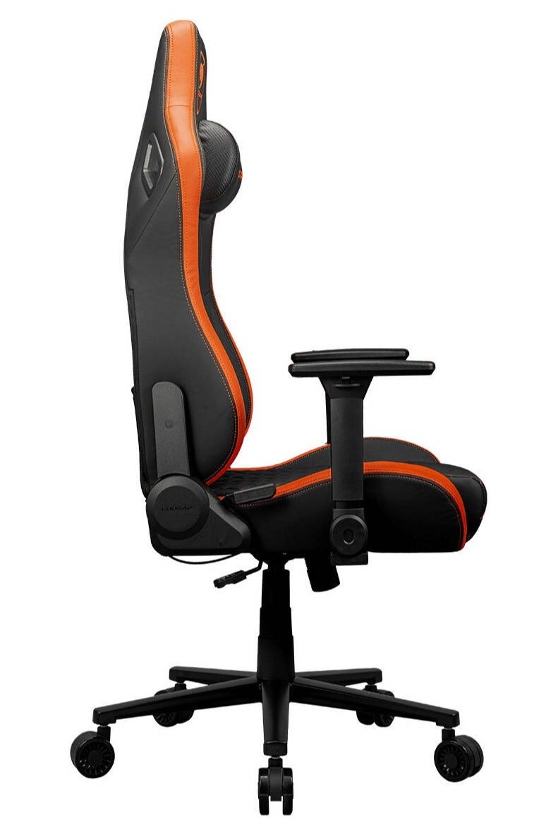 كوجار كرسي ألعاب ديفينسور، سطح من القماش المنسوج، دعم قطني متطور بتقنية الدفع للخلف، وسادة رقبة مغناطيسية من إسفنج الذاكرة، مساند ذراع قابلة للطي رباعية الأبعاد، إمالة 155 درجة، رفع غازي من الفئة 4، إطار فولاذي متين، عجلات صامتة 75 مم، أسود/برتقالي | 3MDFLORB.0001 - Image 5