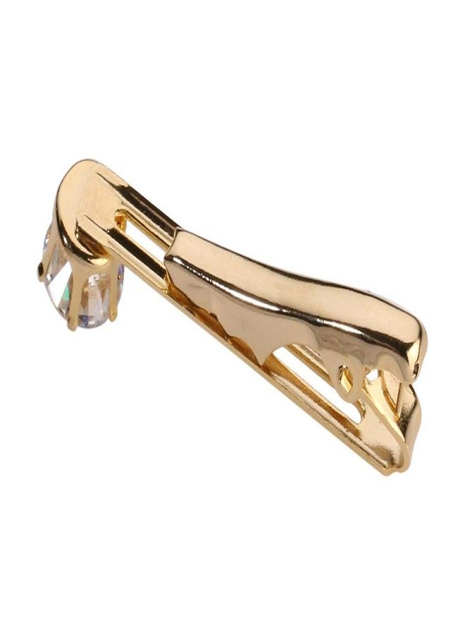 TRIPIN Golden Tie Pin Clip Tack Tiepin for Men with Diamond Crystal in A Gift Box TSHOTIEPINGOLD2016 - Image 5