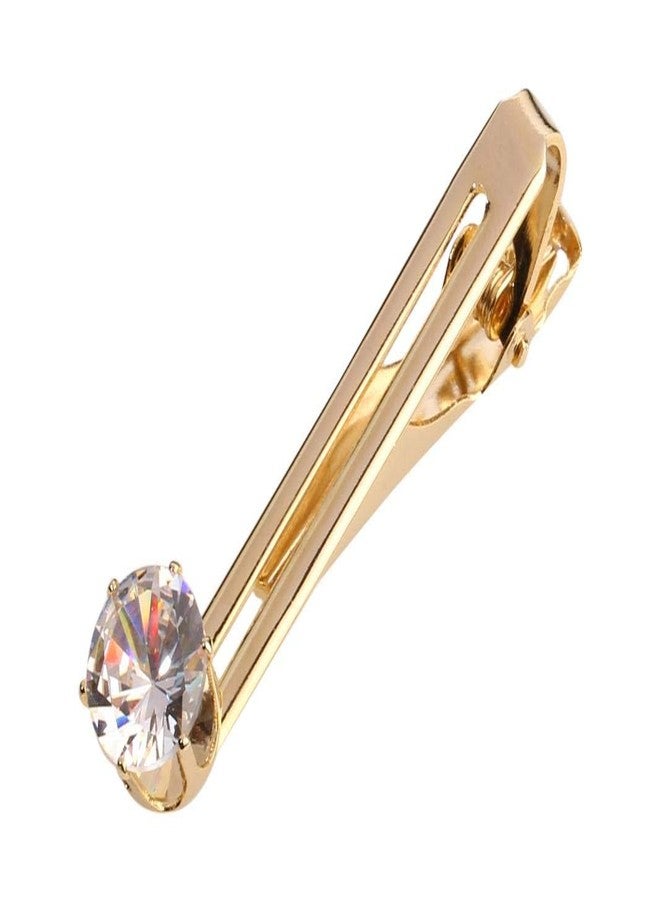 TRIPIN Golden Tie Pin Clip Tack Tiepin for Men with Diamond Crystal in A Gift Box TSHOTIEPINGOLD2016 - Image 1