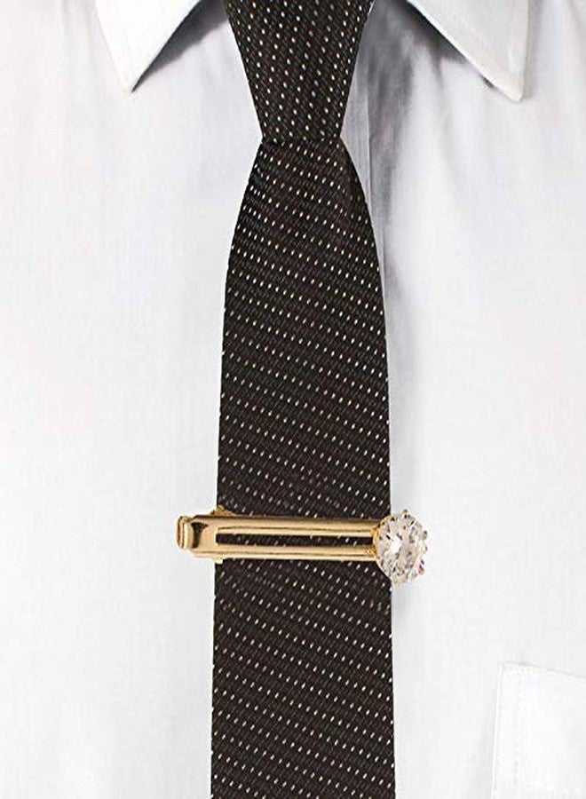 TRIPIN Golden Tie Pin Clip Tack Tiepin for Men with Diamond Crystal in A Gift Box TSHOTIEPINGOLD2016 - Image 4