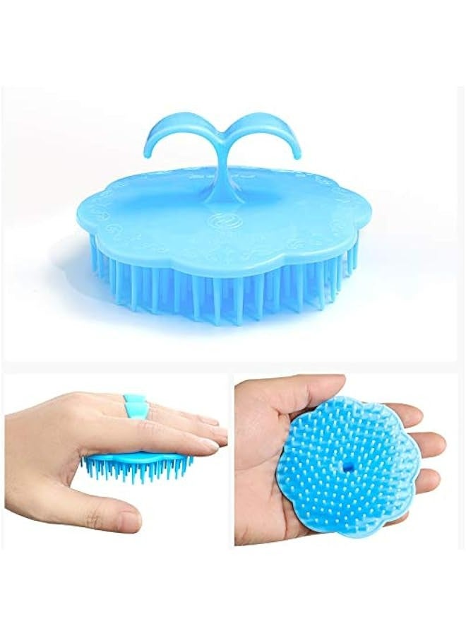 إسكدنيا فرشاة مرنة لتنظيف فروة الرأس والتدليك، تقشير قشرة الرأس، مناسبة للمنزل والمكتب والسفر والحيوانات الأليفة، برتقالي/أخضر. - Image 4