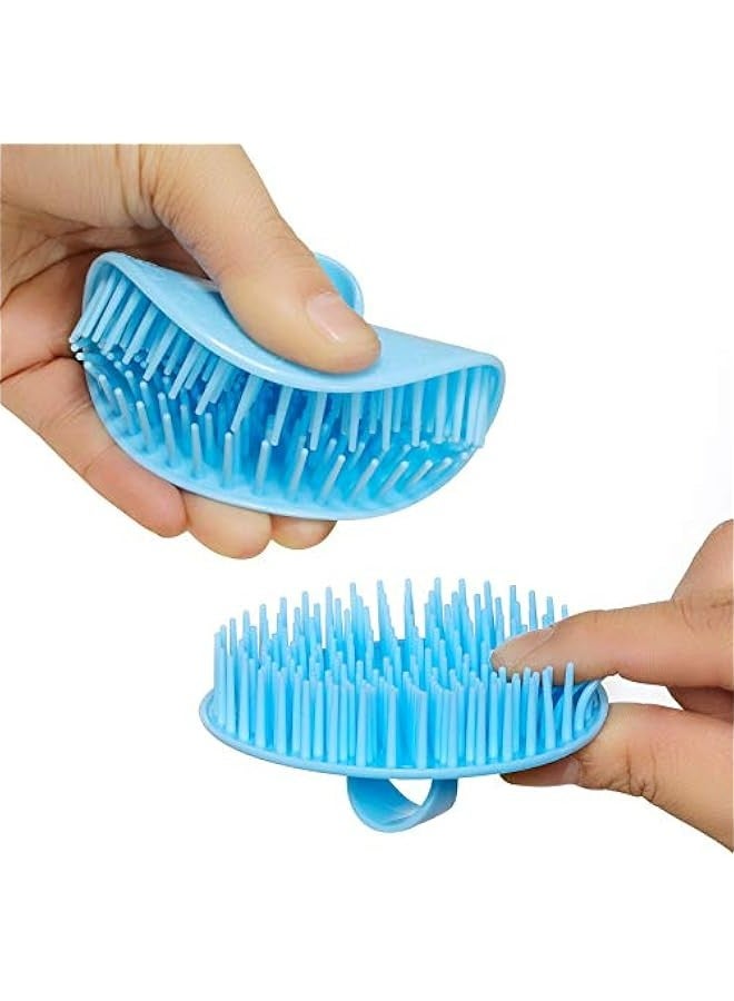 إسكدنيا فرشاة مرنة لتنظيف فروة الرأس والتدليك، تقشير قشرة الرأس، مناسبة للمنزل والمكتب والسفر والحيوانات الأليفة، برتقالي/أخضر. - Image 3