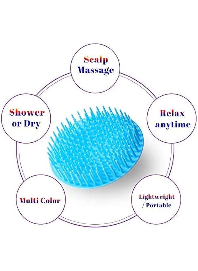 إسكدنيا فرشاة مرنة لتنظيف فروة الرأس والتدليك، تقشير قشرة الرأس، مناسبة للمنزل والمكتب والسفر والحيوانات الأليفة، برتقالي/أخضر. - Image 2