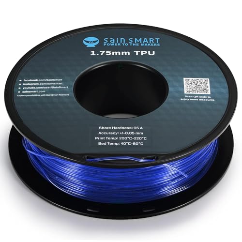 SainSmart ساينسمارت - 101-90-161 خيوط طباعة ثلاثية الأبعاد TPU مرنة زرقاء، 1.75 مم، 0.8 كجم، دقة أبعاد +/- 0.05 مم - Image 4