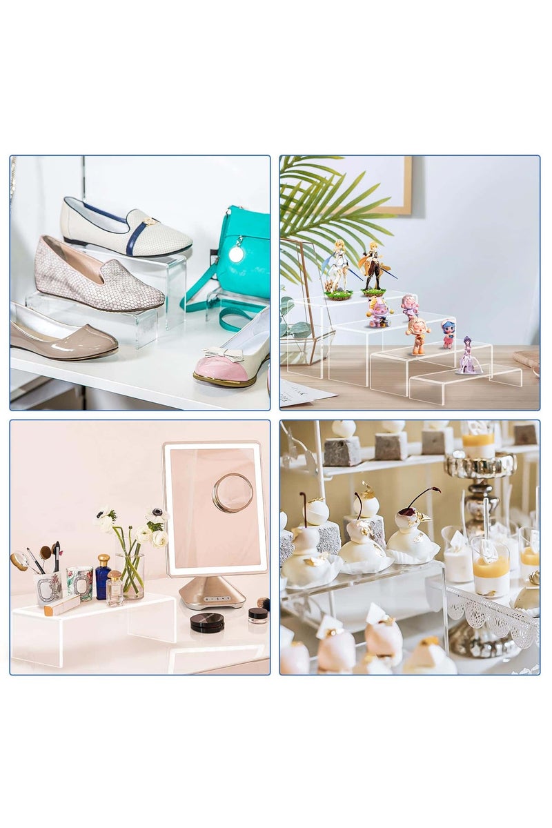 Anmi 8 Pcs Large Acrylic Display Stands, Rectangular Stands Shelf Clear Display Risers for Decor, Cake shelves Retail Shoe Showcase - Image 5