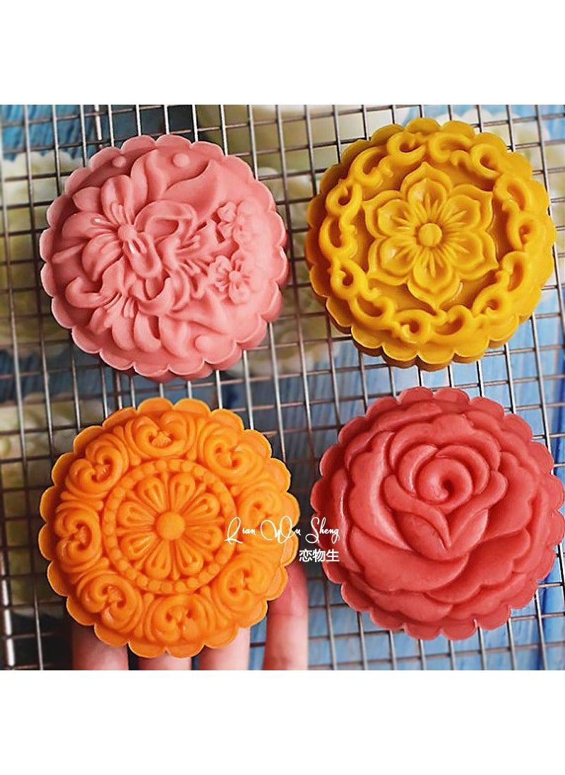 Generic Fu character koi Xianglong Lotus moon cake mold large 150g200g pumpkin cake mold steamed bread mold pastry mold200g three-dimensional Lily Rose 200g three-dimensional Lily Rose 