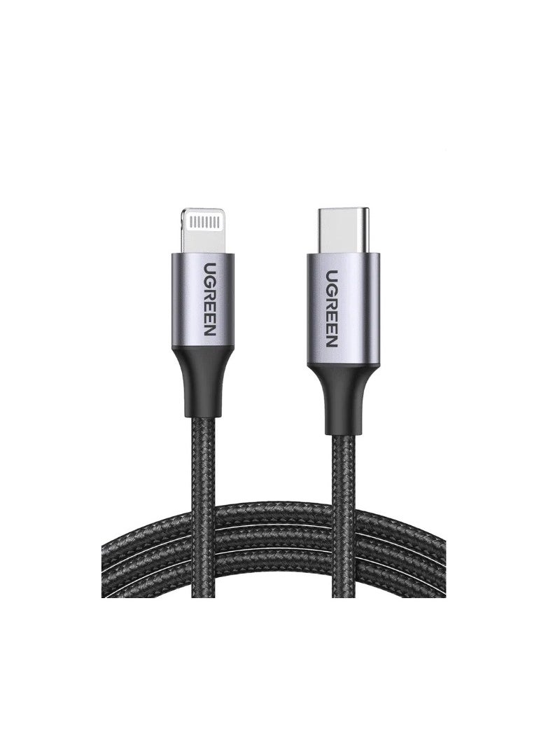 Generic - UGREEN USB C to Lightning 1M Mfi Certification Cable Black - Image 1