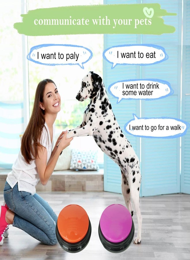 Gelabur Set of 2 Dog Buttons for Communication, Voice Recordable Buttons for Classroom, Dog Training Talking Buttons Starter Set, Pet Easy Speaking Buttons Tools - Image 2
