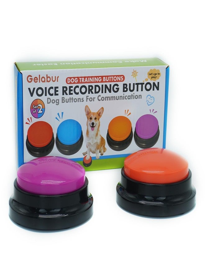 Gelabur Set of 2 Dog Buttons for Communication, Voice Recordable Buttons for Classroom, Dog Training Talking Buttons Starter Set, Pet Easy Speaking Buttons Tools - Image 1