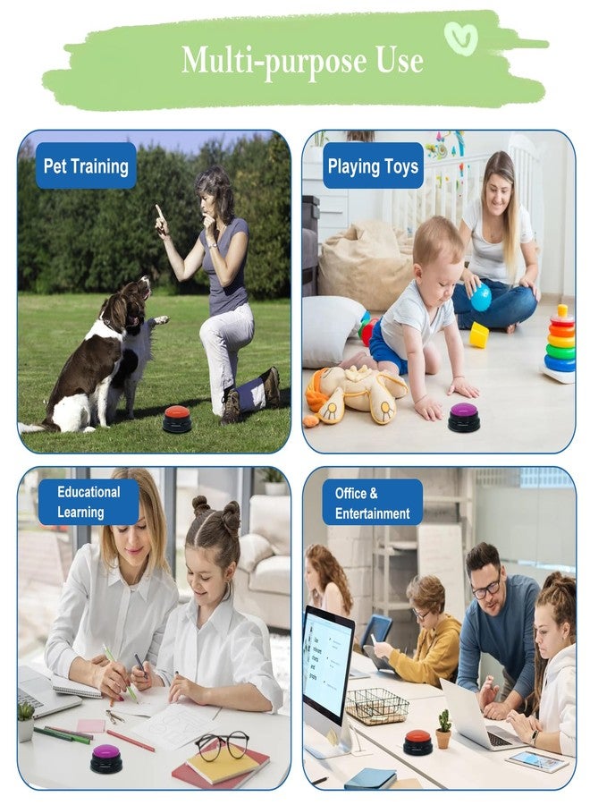 Gelabur Set of 2 Dog Buttons for Communication, Voice Recordable Buttons for Classroom, Dog Training Talking Buttons Starter Set, Pet Easy Speaking Buttons Tools - Image 5