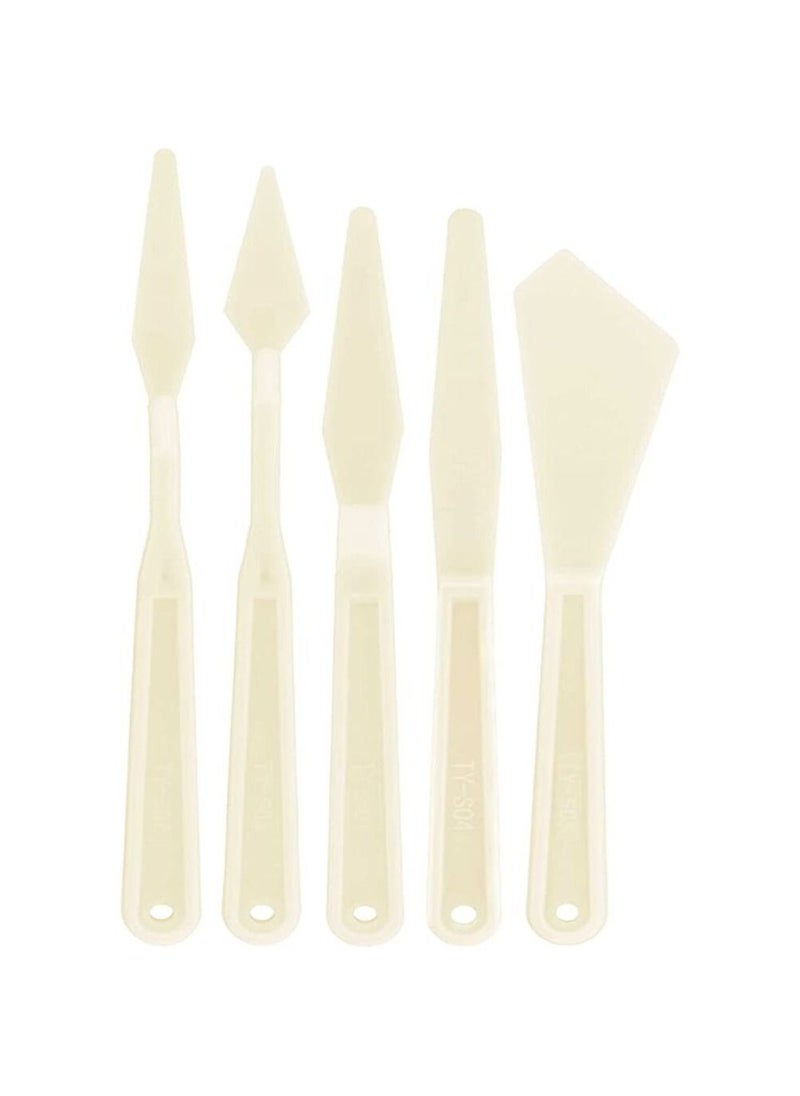 Smart Art Supply 5-Piece Plastic Artist Palette Knife Set  - Image 1