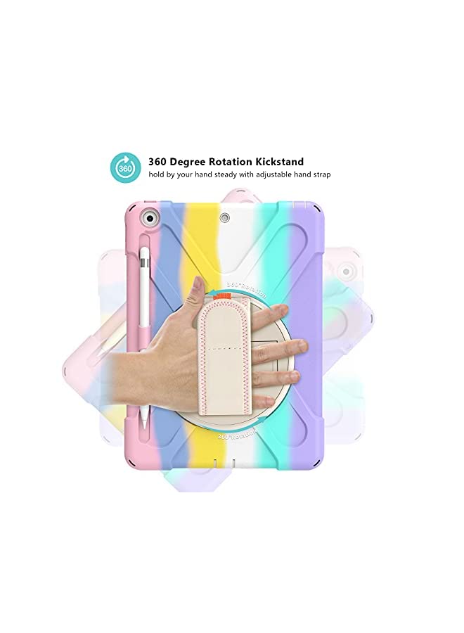 Procases ProCase iPad 10.2 Case 2021 iPad 9th/2020 iPad 8th/2019 iPad 7th Generation Case, Rugged Heavy Duty Shockproof Rotatable Kickstand Protective Cover for 10.2" iPad 9th/8th/7th Gen -Colorfulpink - Image 4