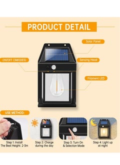 ELTRAZONE Solar Interaction Wall Lamp Outdoor & Indoor – Wireless Waterproof LED Wall Sconce with Motion Sensor and Dusk-to-Dawn Auto On/Off – 3 Intelligent Lighting Modes – Energy-Saving Solar Wall Mount Lantern for Garden, Patio, Porch, Garage, or Entryway – White  - Image 3