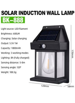 ELTRAZONE Solar Interaction Wall Lamp Outdoor & Indoor – Wireless Waterproof LED Wall Sconce with Motion Sensor and Dusk-to-Dawn Auto On/Off – 3 Intelligent Lighting Modes – Energy-Saving Solar Wall Mount Lantern for Garden, Patio, Porch, Garage, or Entryway – White  - Image 4