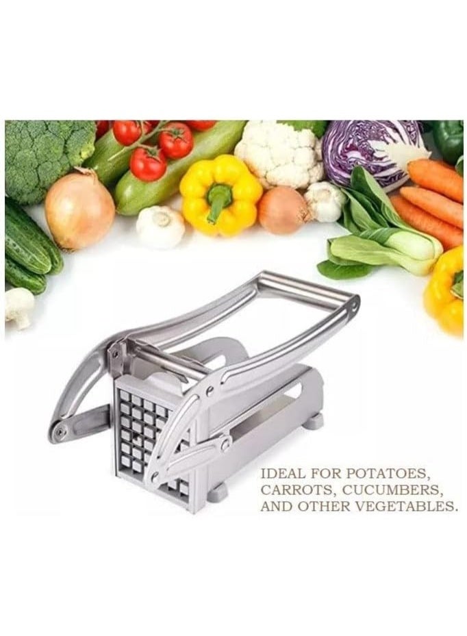 DENX Stainless Steel Potato Cutter DX2026 – Heavy‑Duty Manual French Fry & Vegetable Slicer with Anti‑Slip Base, Sharp Stainless Blade, Compact 8 × 5 × 10 cm - Image 3