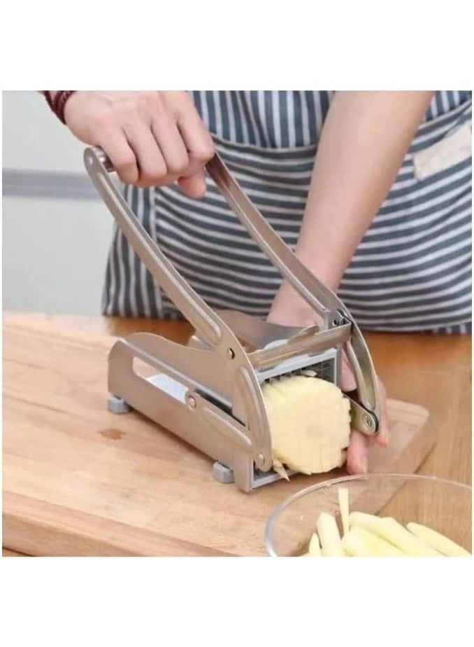 DENX Stainless Steel Potato Cutter DX2026 – Heavy‑Duty Manual French Fry & Vegetable Slicer with Anti‑Slip Base, Sharp Stainless Blade, Compact 8 × 5 × 10 cm - Image 5