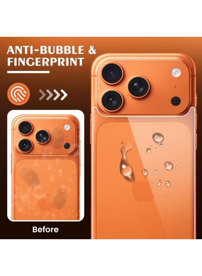 واقي الشاشة الخلفية لـ iPhone 17 Pro Max [2-Pack]، واقي الزجاج الخلفي لـ iPhone 17 Pro Max لمكافحة بصمة الأصابع / الخدش للغاية رقيقة للواقي الخلفي لـ iPhone 17 Pro Max (6.9 بوصة) - Image 3