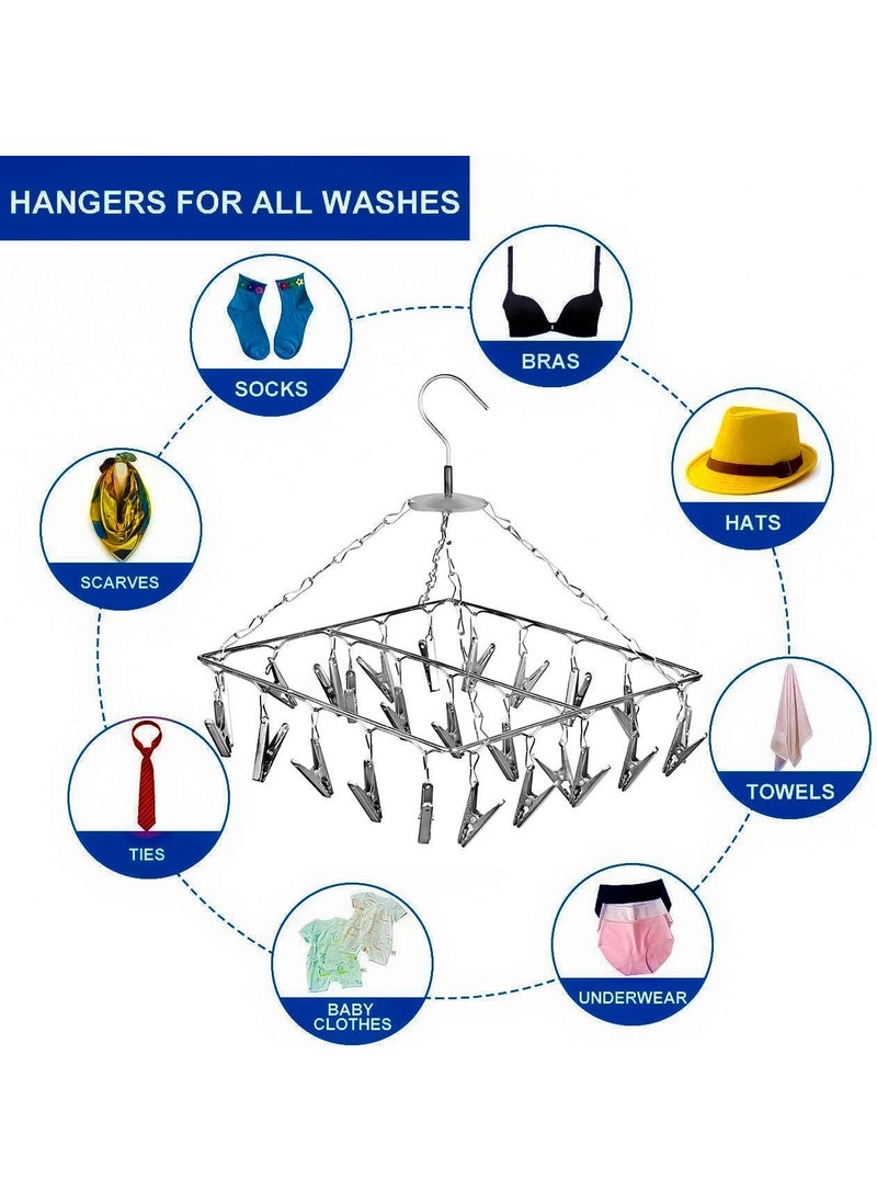 Konquer TimeS Konquer TimeS 25 Clips Stainless Steel Square Cloth DryerClothes Drying StandHanger with Clips Baby Cloth Hanger  - Image 2