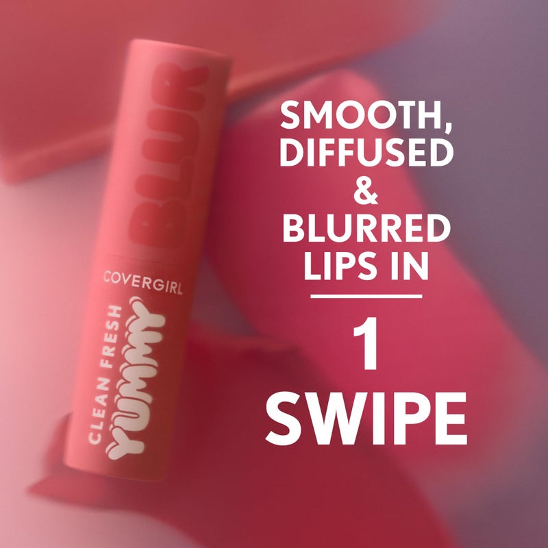 COVERGIRL Clean Fresh Yummy Blur Lipstick, Blurring Effect, Matte Lip Color, Fresh Pear Flavored, Vegan Formula - 180 Hunny Blur (Deep Plum) - Image 3