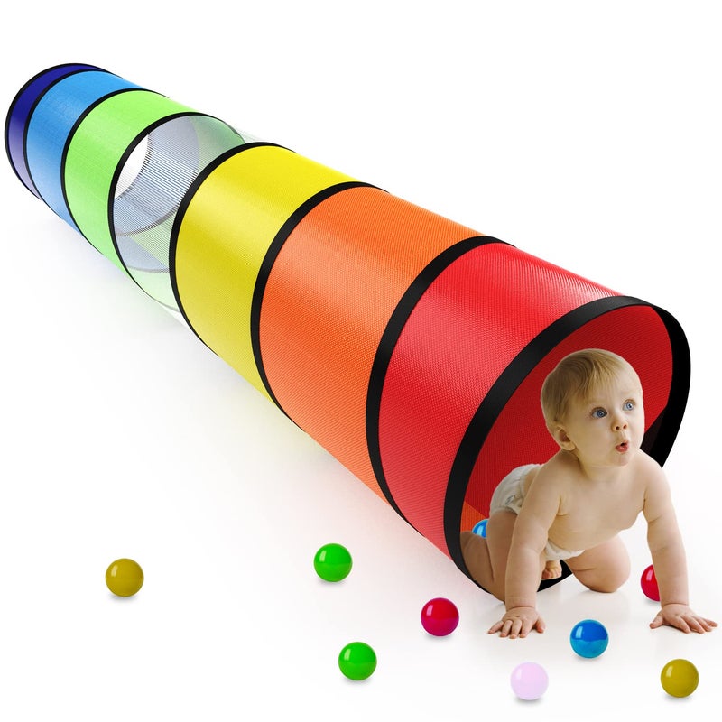 Labeol Kids Play Tunnel for Toddlers 13 Colorful Pop Up Baby Tunnel for Kids to Crawl Through 6 Foot with Breathable Mesh Collapsible Toddler Toys Gift for Children Backyard Playset - Image 2