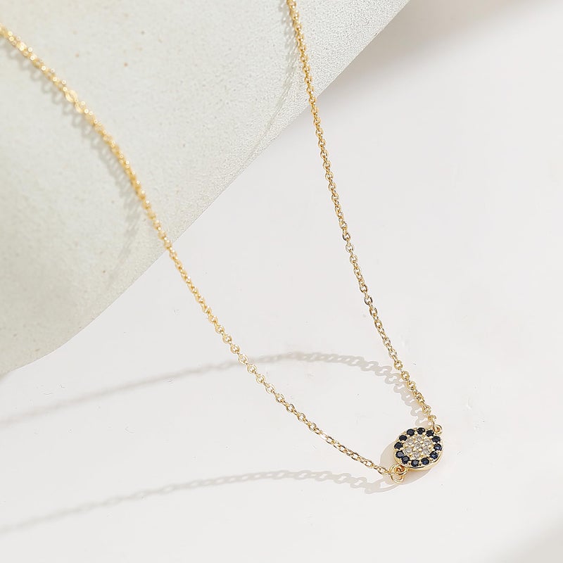 Collner 14K Gold Heart Pendant Necklace for Women Dainty Star Tiny Evil Eye Choker Necklace Boho Crescent Moon Necklace Minimalist Jewelry (Blue-Evil Eye) - Image 5