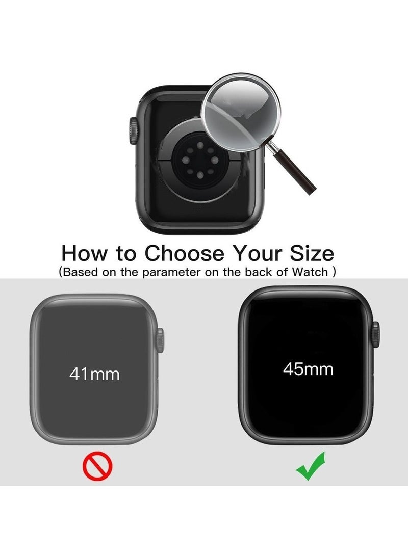 Case With Screen Protector For Apple Watch Series 9 8 7 45mm Overall Protective Cover Built-in Tempered Glass Film High Sensitivity 2 Pack (Clear) - Image 3