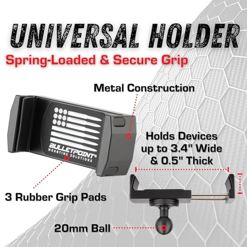 Bulletpoint Metal Dash Mount Phone Holder Compatible with 2015-2020 Ford F150 & 2017-2022 F250/F350 Super Duty - Dual 20mm Ball Dash F150 Phone Mount (Spring-Loaded) - Image 4
