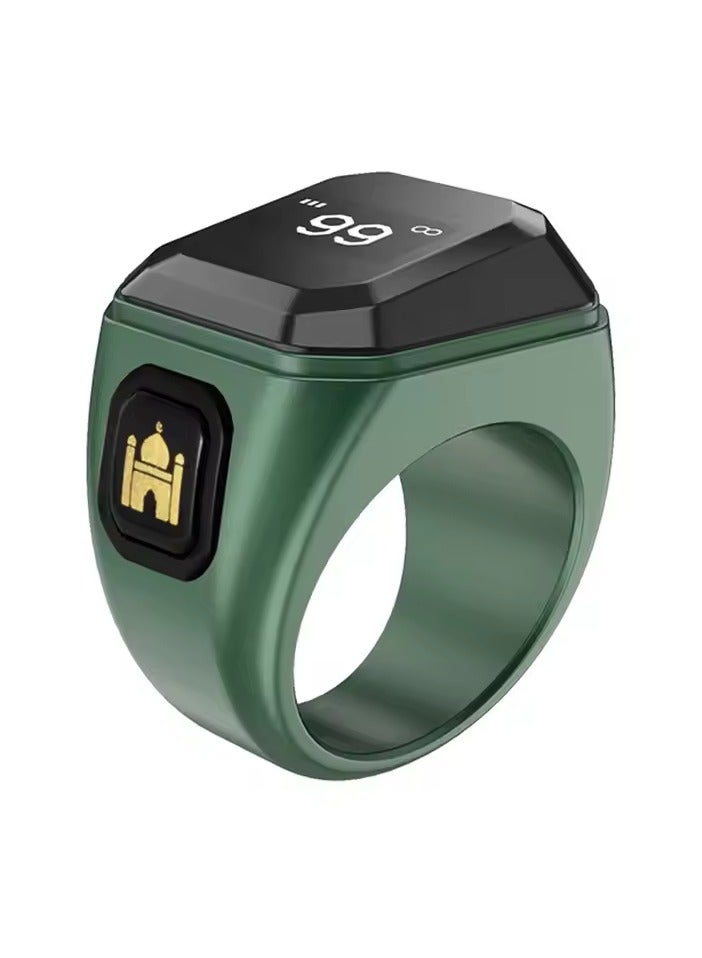 بستوش حلقة الذكر الذكية بحجم 20 ملم – حلقة تسبيح ذكية عربية للمسلمين مع تذكير بمواقيت الصلاة، عدّاد تسبيح، تقنية قابلة للارتداء، وتنبيه بالاهتزاز. مزودة بتطبيق IQIBLA الحصري وتذكيرات يومية للصلاة 5 مرات.(أخضر) - Image 3