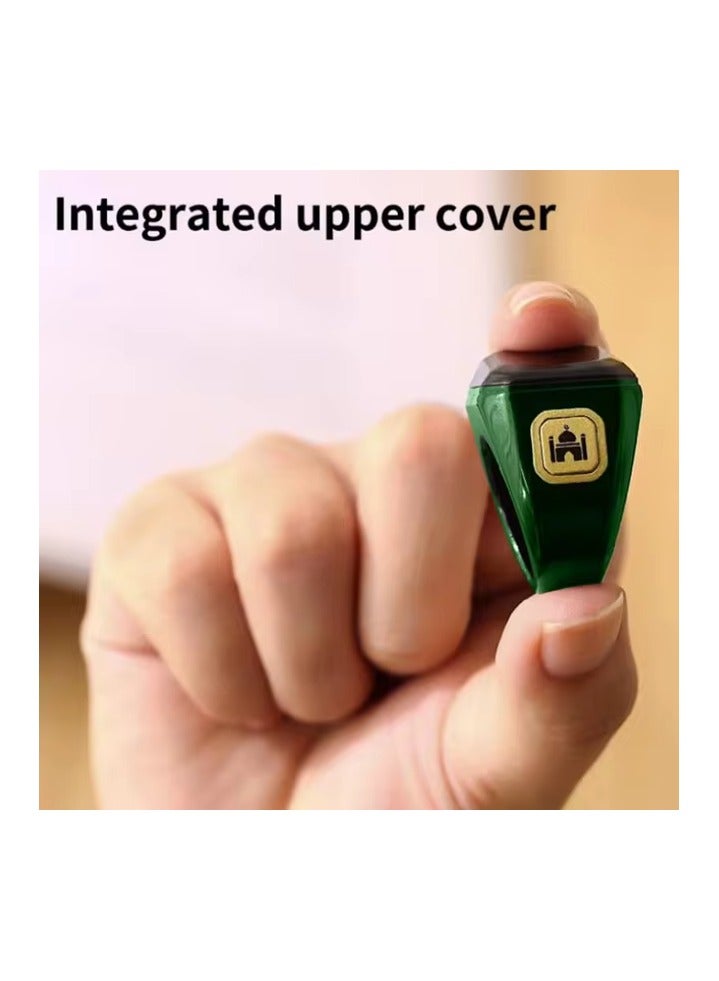 بستوش حلقة الذكر الذكية بحجم 20 ملم – حلقة تسبيح ذكية عربية للمسلمين مع تذكير بمواقيت الصلاة، عدّاد تسبيح، تقنية قابلة للارتداء، وتنبيه بالاهتزاز. مزودة بتطبيق IQIBLA الحصري وتذكيرات يومية للصلاة 5 مرات.(أخضر) - Image 2