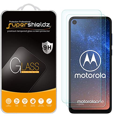 Supershieldz 2 Pack Designed for Motorola One Vision and One Action Tempered Glass Screen Protector Anti Scratch Bubble Free - Image 1