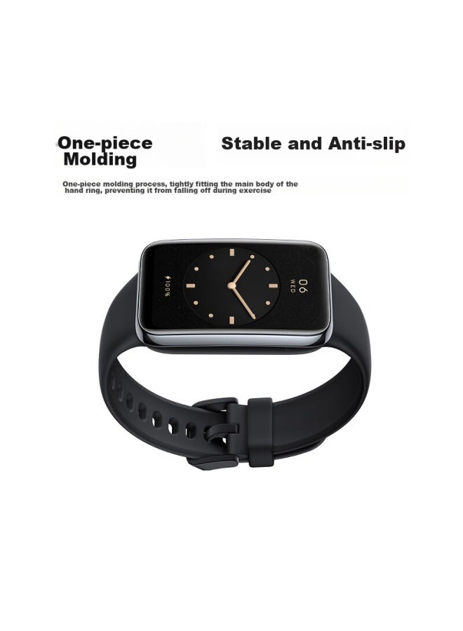 Stiger Compatible With Xiaomi Mi Band 7 Pro Wristband Strap / Nfc Version Universal, Smart Sports Band Solid Color Dust-Resistant Colorful Replacement Strap Wear-Resistant Breathable, Black - Image 5
