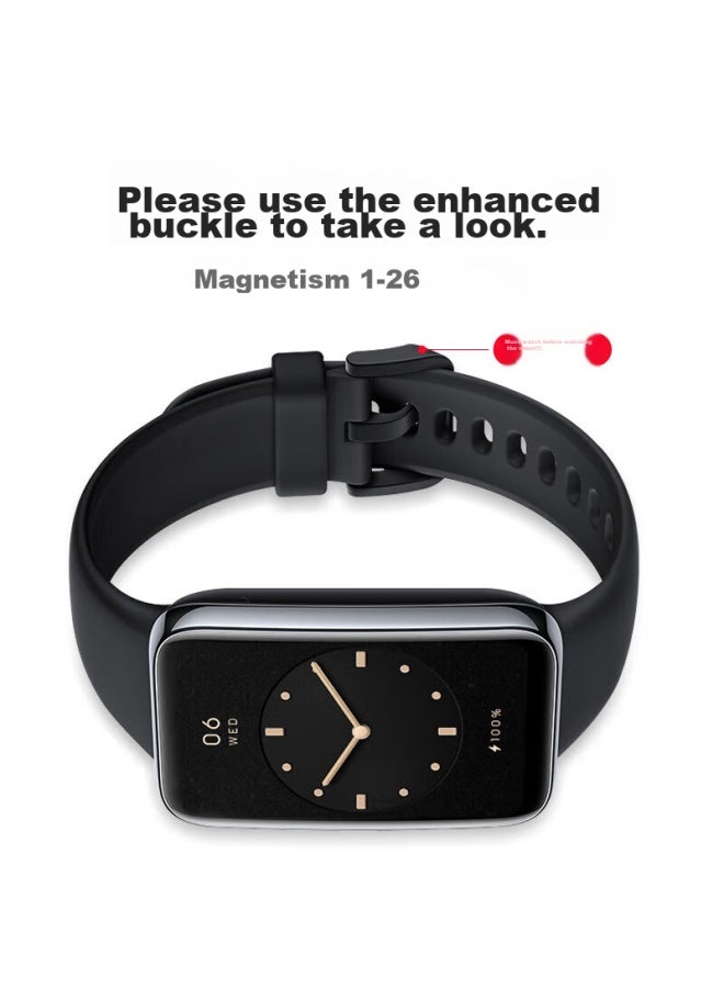 Stiger Compatible With Xiaomi Mi Band 7 Pro Wristband Strap / Nfc Version Universal, Smart Sports Band Solid Color Dust-Resistant Colorful Replacement Strap Wear-Resistant Breathable, Black - Image 4