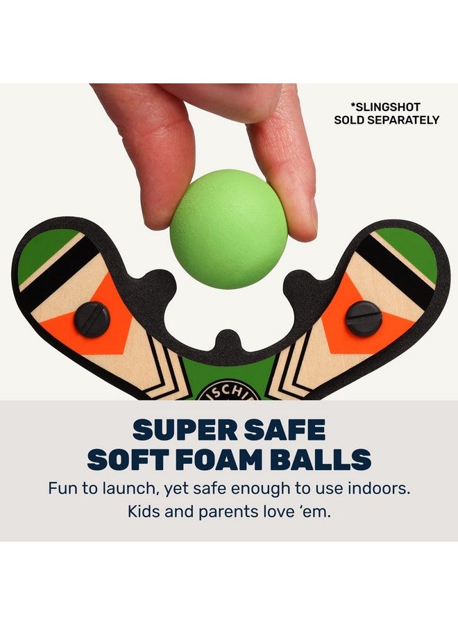 Mighty Fun! Mischief Maker® Toy Slingshot Foam Balls Refill Pack - Made From Eva Foam - Colorful Soft Foam Balls For Sling Shot Toys - Boys And Girls Indoor & Outdoor Fun Game For Kids Play (Green) - Image 4