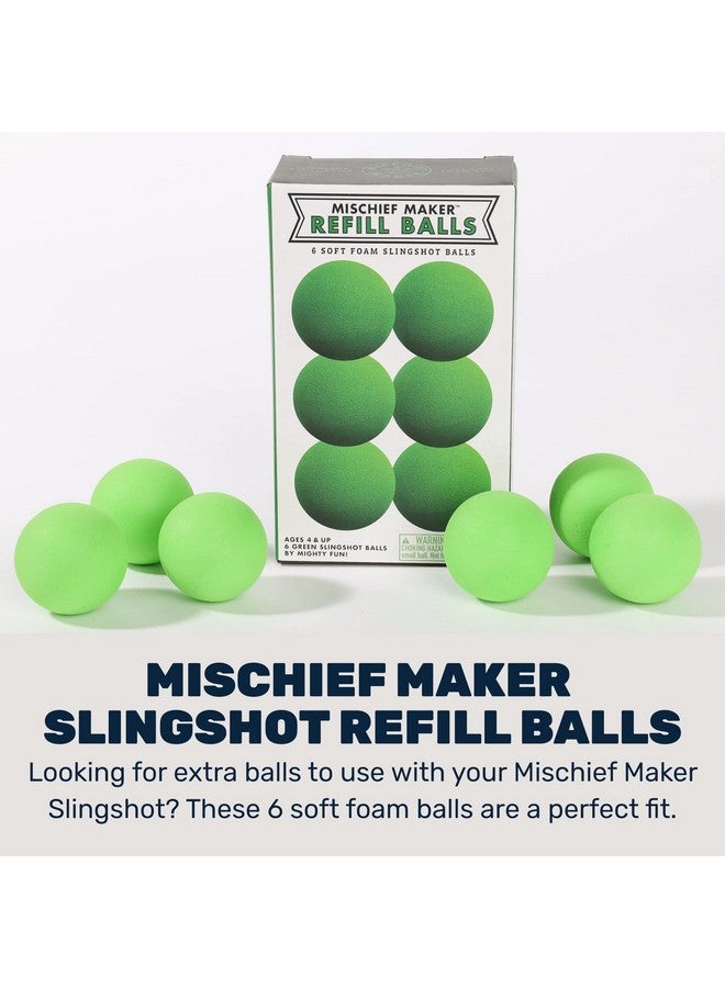 Mighty Fun! Mischief Maker® Toy Slingshot Foam Balls Refill Pack - Made From Eva Foam - Colorful Soft Foam Balls For Sling Shot Toys - Boys And Girls Indoor & Outdoor Fun Game For Kids Play (Green) - Image 2