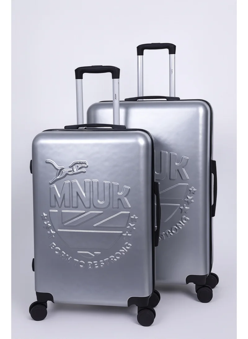 MNUK MANCHESTER Set of 2 Luggage bag| Polycarbonates & ABS Hardside Luggage Trolley with TSA Lock| Double 360Â° 4 Wheeler| Cabin-20 Inch, Large-28 Inch|Silver