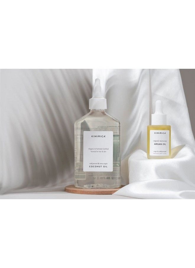 KIMIRICA - Botanical Oil Duo ; Fairtrade Cold Pressed Coconut Oil + Argan Oil Pure Moroccan Argan Oil For Healthy Hair ; The Perfect Duo To Fight Summer Dryness. - Image 1