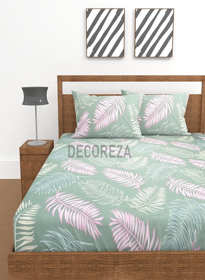 DECOREZA ملاءة سرير DECOREZA مقاس كينج مطاطية بجيب عميق، مصنوعة من القطن الناعم، مناسبة للسرير المزدوج، ناعمة، تسمح بمرور الهواء، ومقاومة للتجاعيد، تتضمن غطاءين للوسائد، المقاس: 72 × 78 بوصة، لون موف فاتح - Image 2
