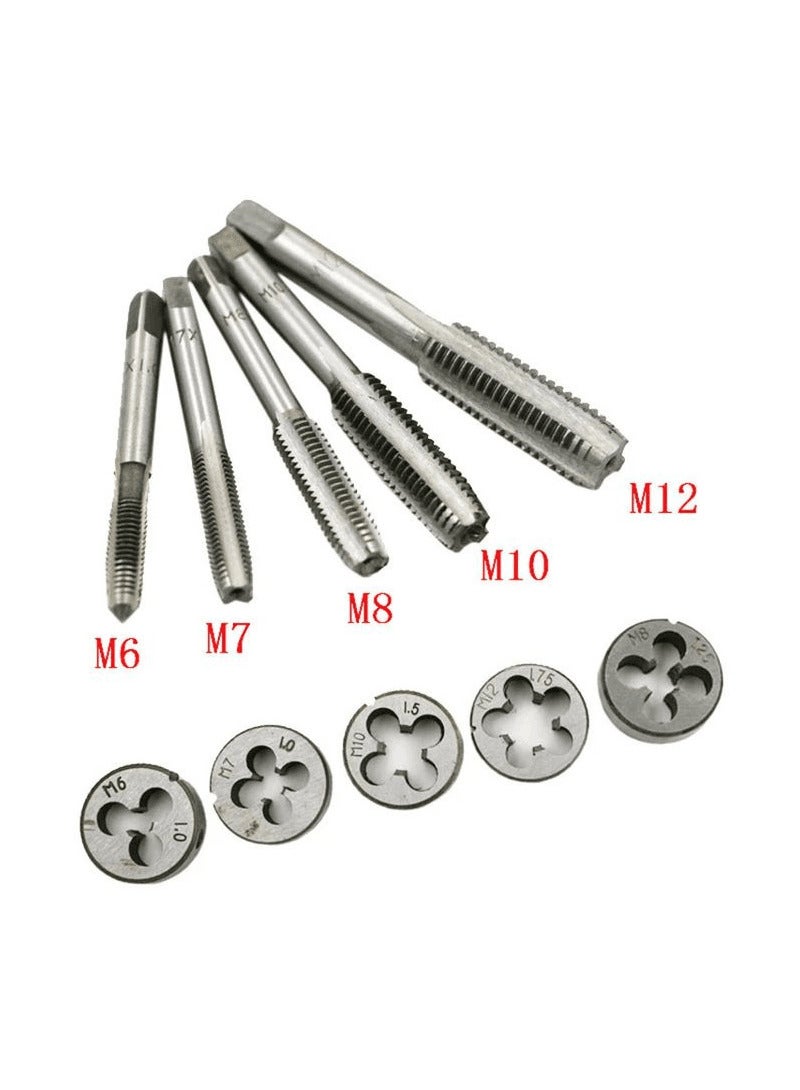 Metric Taps & Die Set 12 PC Multi-Functional Wrench Combination Set M6-M12 With Storage Case For Create And Repair Damaged Threads - Image 4