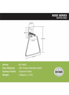 Lipka Lipka Premium Stainless Steel 304 Grade Towel Ring Silver  - Image 5