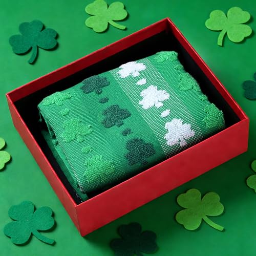Hallswl 2pcs 16 x 27 Inch St. Patrick's Day Hand Towels 3D Green Shamrock Jacquard Bath Towel Irish Clover Cotton Soft Bathroom Kitchen Decorative Set for St. Patrick's Day Holiday Decor Gift - Image 4