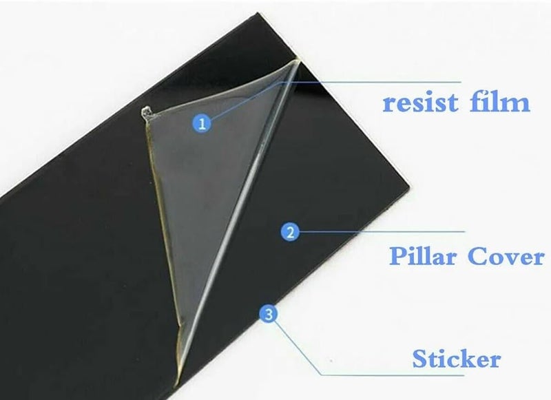 QASULER 6Pcs Glossy Black Car Exterior Stickers for Civic Sedan - Image 2