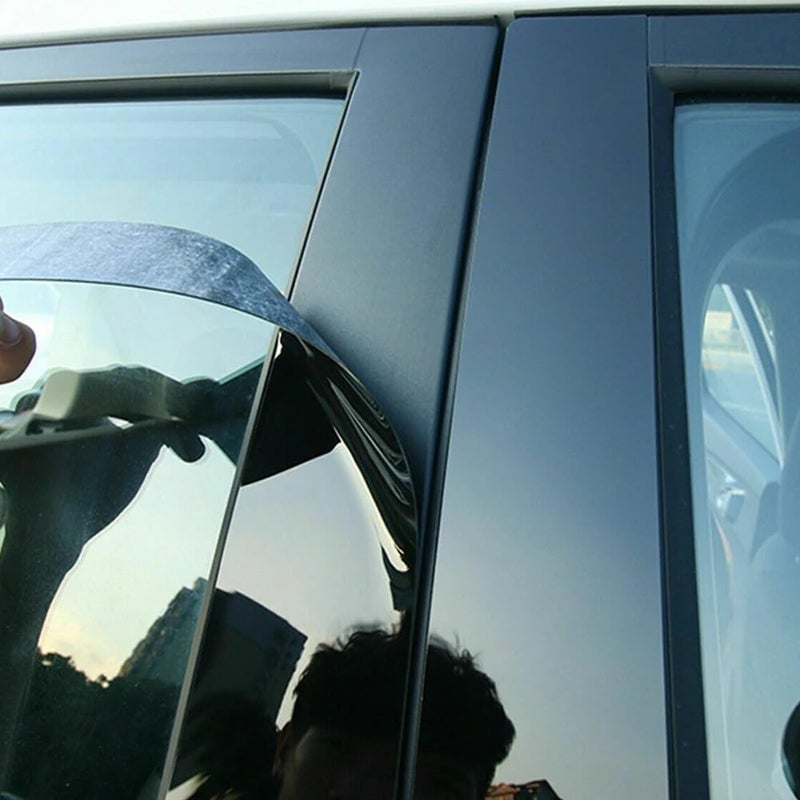 QASULER 6Pcs Glossy Black Car Exterior Stickers for Civic Sedan - Image 5