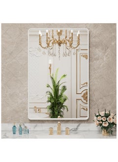 Bathroom Mirror, 40 x 50 cm Wall-mounted Rounded Rectangular Mirror, Wall Mirror with Aluminum Alloy Frame, Modern Large Mirrors for Bathroom, Bedroom,Vanity, Hangs Vertically or Horizontally - pzsku/ZCAEEB4704072F5416D6DZ/45/_/1737363355/270ccb68-b5da-4a77-8e54-d31a75794976