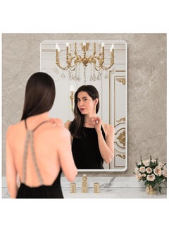 Bathroom Mirror, 40 x 50 cm Wall-mounted Rounded Rectangular Mirror, Wall Mirror with Aluminum Alloy Frame, Modern Large Mirrors for Bathroom, Bedroom,Vanity, Hangs Vertically or Horizontally - pzsku/ZCAEEB4704072F5416D6DZ/45/_/1737363373/d6bdc8af-8eff-4e02-a208-4496a393e48a