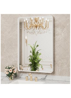 Bathroom Mirror, 40 x 50 cm Wall-mounted Rounded Rectangular Mirror, Wall Mirror with Aluminum Alloy Frame, Modern Large Mirrors for Bathroom, Bedroom,Vanity, Hangs Vertically or Horizontally - pzsku/ZCAEEB4704072F5416D6DZ/45/_/1737363379/bdd70930-9e50-4a57-8a5a-af4fc403c460